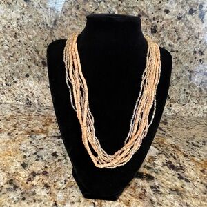 Multi strand iridescent seed beads & coconut beads